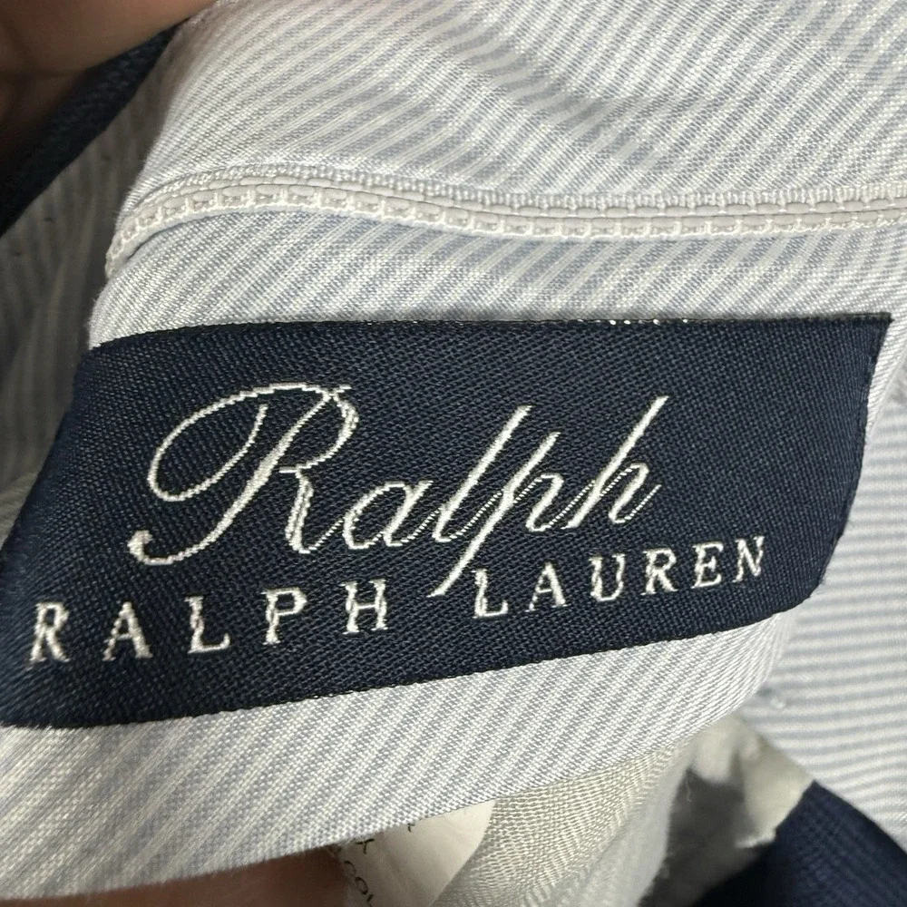 Ralph Lauren Black Label Men 34x32 Navy Windowpane Polyester Blend Dress Pants